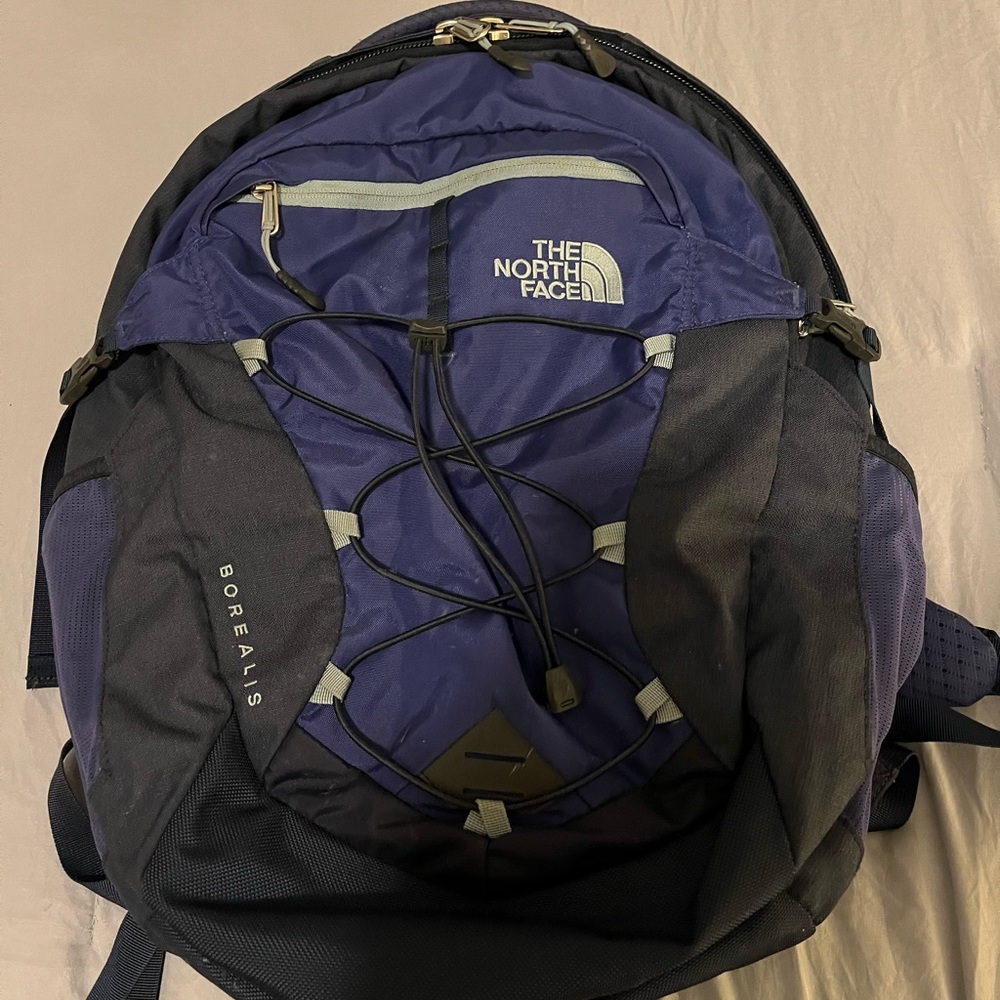 Borealis north face backpack navy and purple